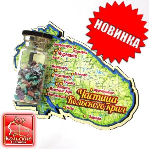 1013 Магнит с минералами "Частица Кольского края", 10,5*7,5*2,5 см