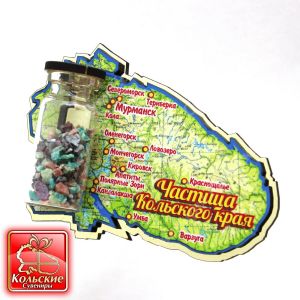 1013 Магнит с минералами "Частица Кольского края", 10,5*7,5*2,5 см