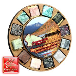 1009 Коллекция минералов вращающаяся, магнит 9*1 см