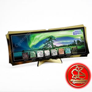 1008 Коллекция минералов панорамная, магнит 9*25 см