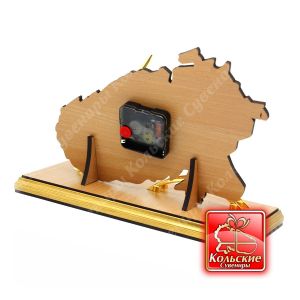 3704 Часы "Кольский полуостров" настольные на подставке дерево 29*27*12 см