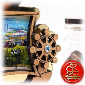 5302 Миниатюра "Кораблик с частицей Кольской земли" 13,7*8*3,3 см